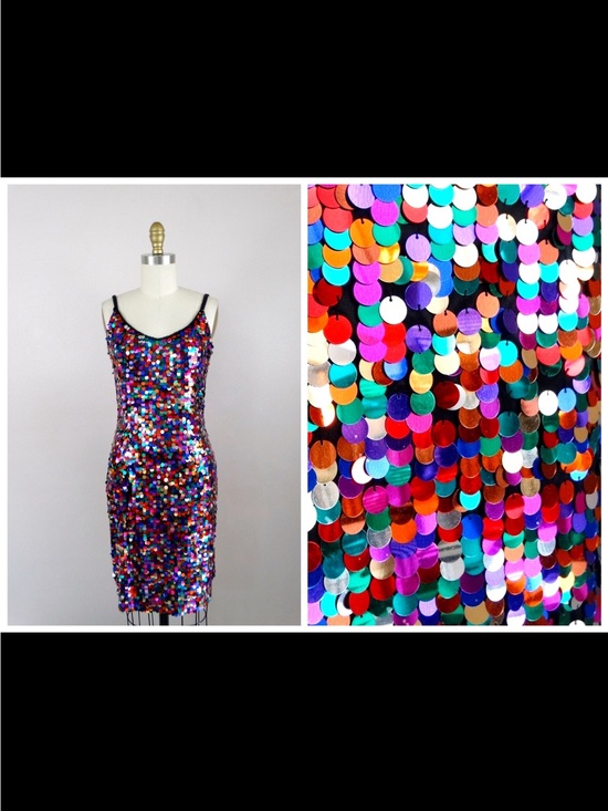 Cache Dresses & Skirts - Cache VINTAGE RARE Multicolor Beaded Sequin Mini Dress Sz 10